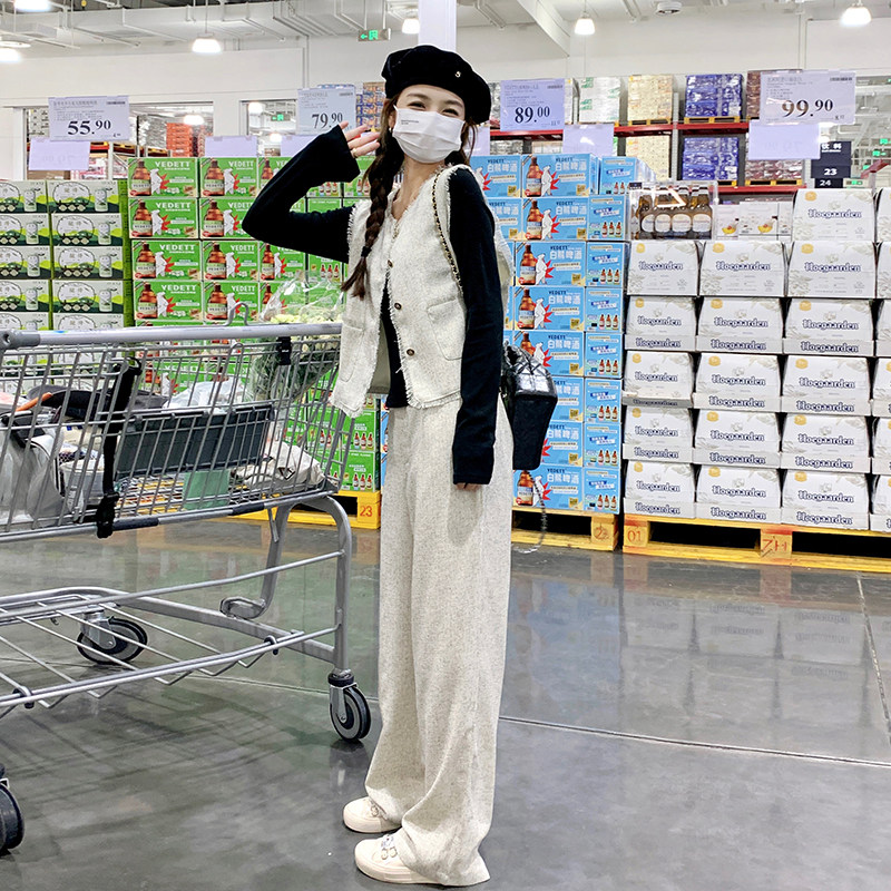 秋 小香风马夹休闲裤两件套装2C010 6328 P140 K198图片