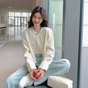 小香风盘扣亮片外套女欧洲站2025春秋季新款风气质显瘦夹克上衣图片