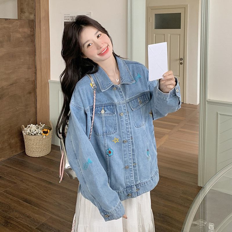 现货主推款刺绣牛仔休闲百搭上衣外套6603-P155-K228,女装短外套,2C259