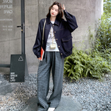 韩版休闲明线翻领牛仔外套女春秋2025新款小个子夹克流行爆款百搭，女装短外套，2D008