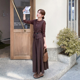 现货2D078-T1954-P195K278T+马甲+半裙3件套咖色，女装套装/套裙，2D078