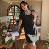 (现货）2025新款夏季法师显瘦泡泡袖连衣裙2C123-P105-K158，女装连衣裙，2C123