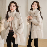 羽绒服女冬季2025新款小个子时尚收腰显瘦高端白鸭绒连帽外套，女装羽绒服，自然秀，女装羽绒服，自然秀