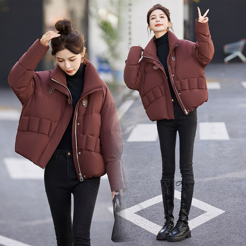 高端短款羽绒服女2025冬季新款加厚时尚90白鸭绒保暖面包服外套，女装羽绒服，奕可儿图片