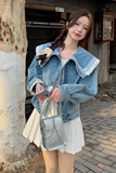 春秋季短款外套娃娃领花边RF2C290-6825#-P150-K228，女装短外套，2C290