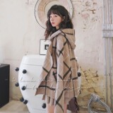 ！2026冬季复古格连帽短毛呢外套2C069-N9005-P155K228，女装毛呢外套，2C069
