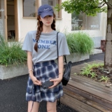 现货！现货！现货！T恤裙+格子围裙两件套2C212-G120-P135-K188，女装套装/套裙，2C212