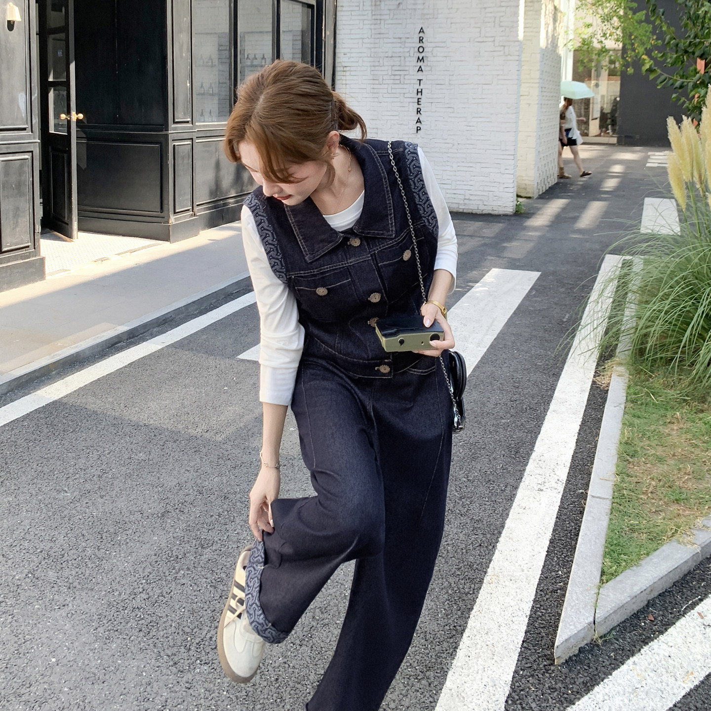 档口现货2025新款女装春秋复古牛仔套装8015-p165-k248图片