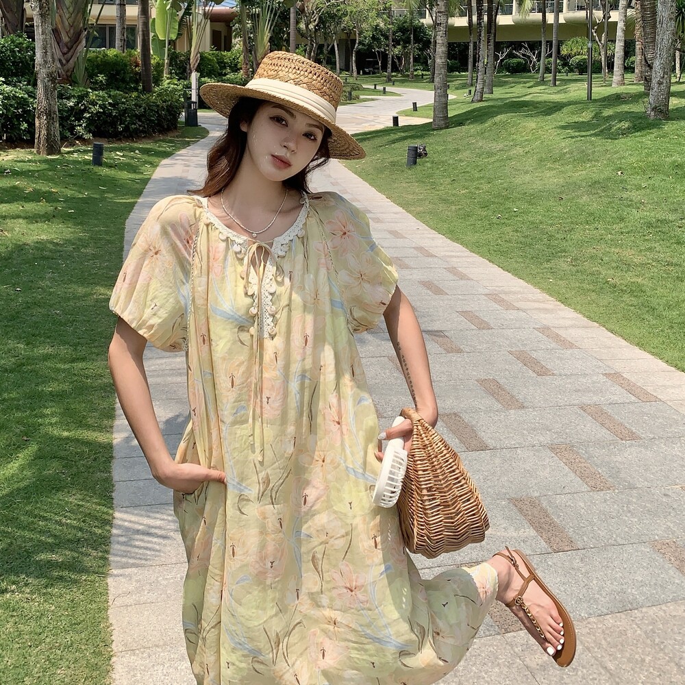 新款2025夏季法式印花连衣裙2553-P145-208,女装连衣裙,2C057