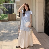 现货：夏装新款新中式盘扣上衣阔腿裤两件套2C135-8851P135K208，女装套装/套裙，2C135