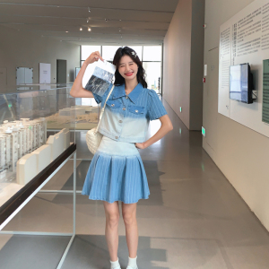【现货】2025新款女装渐变色牛仔连衣裙套装266-P140-K190图片