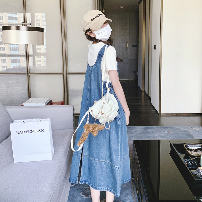 【新款原209】复古百搭大口袋牛仔背带裙L606-P115K168,女装连衣裙,2C069