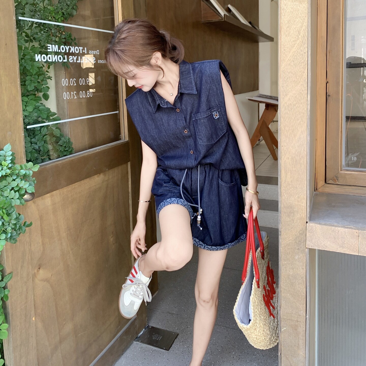 大量现货夏季新款时尚休闲牛仔印花套装2C098-8595P155K218,女装套装/套裙,2C098
