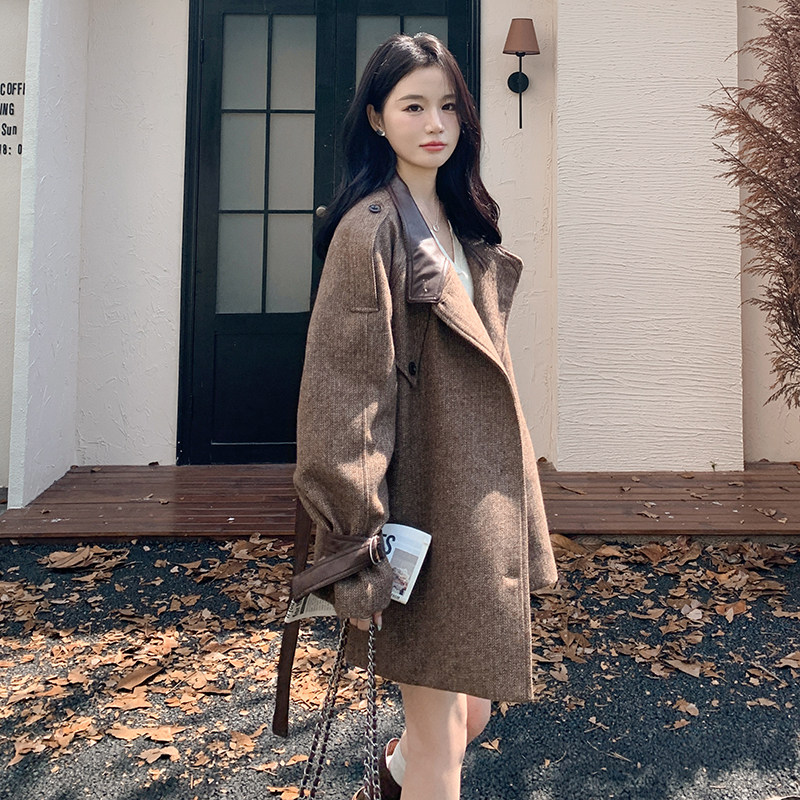 现货在店含40毛毛呢外套女短款收腰2C206-L28-P185-K258,女装毛呢外套,2C206