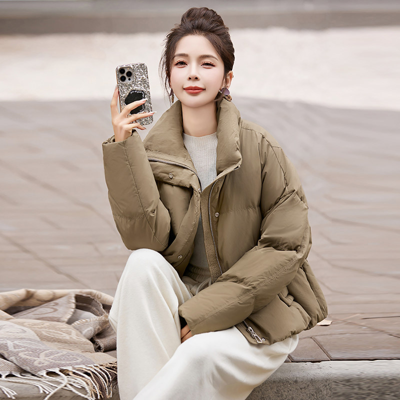休闲百搭通勤新标90%白鸭绒时尚小个子面包服,女装羽绒服,衣佳和