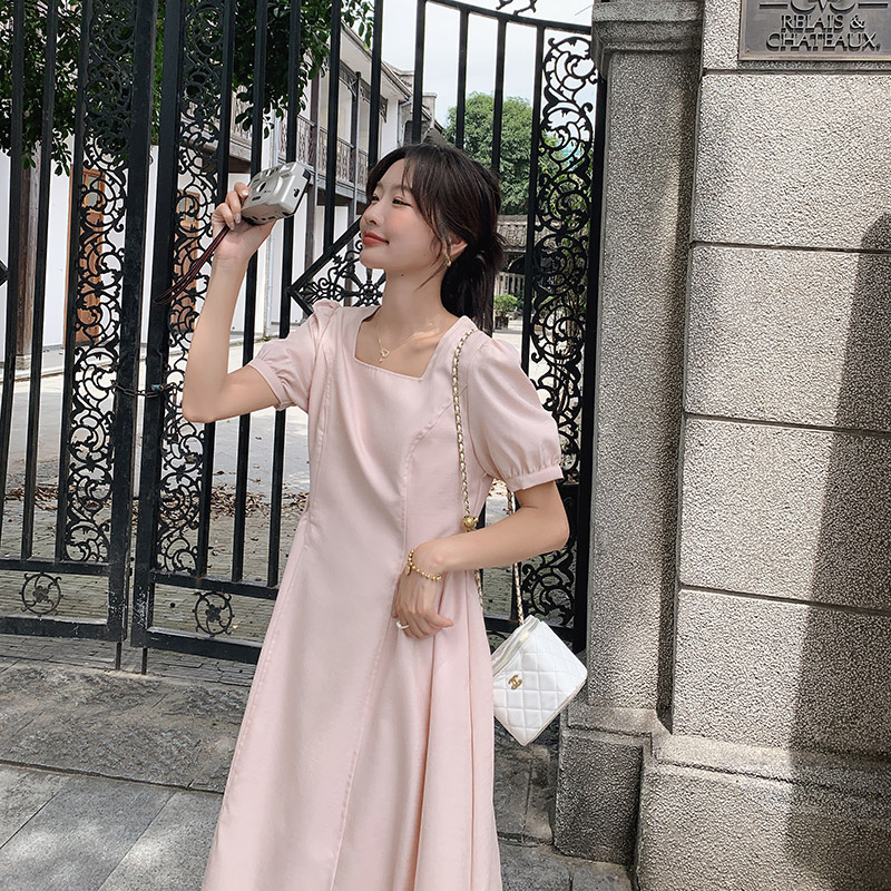 【现货】方领高腰A字长裙连衣裙2C238-20249-P125-K169,女装连衣裙,2C238