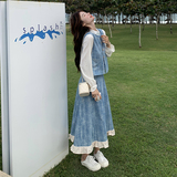 超好看衬衫马甲套装裙女春季2025新款气质减龄半身裙三件套高级感，女装连衣裙，2C177
