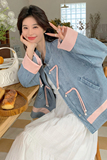 国风盘扣牛仔外套女2025春季新款小个子短款新中式独特超好看上衣，女装短外套，2C177
