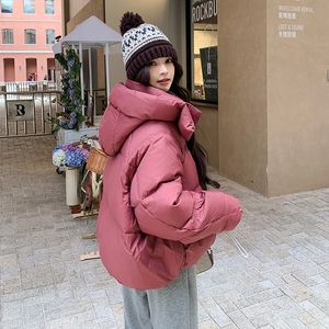 设计师时尚超轻加厚甜美玫粉小个子短款羽绒服外套P285图片