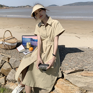 【新款已出货】短袖显瘦女连衣裙夏季衬衫裙子3010P120控178图片