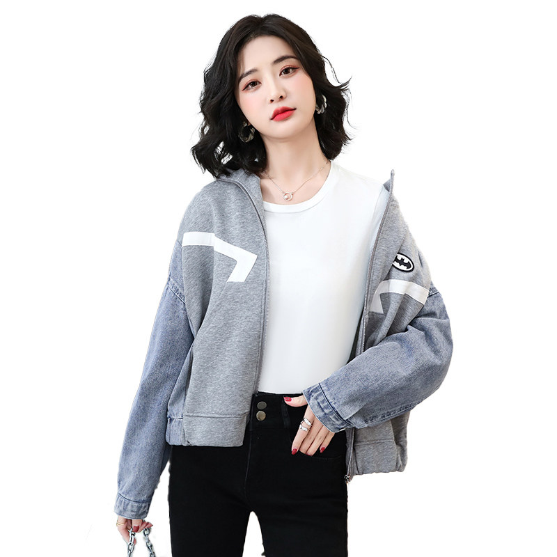 牛仔外套女2026年春季新款韩版宽松休闲百搭秋冬短款夹克上衣，女装牛仔外套，自然秀,女装短外套,自然秀