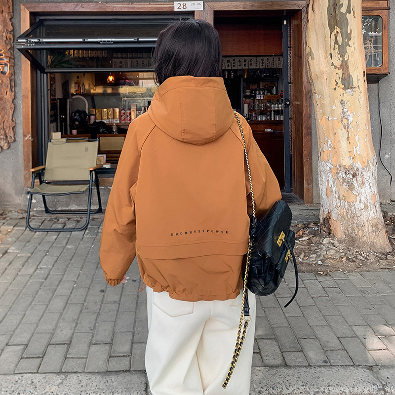短款冲锋衣工装外套女春秋季2025新款独特别致小个子休闲夹克,女装风衣,2C218
