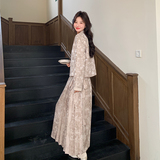 新中式国风提花套装裙女2025春秋新款高级感复古马面半身裙两件套，女装套装/套裙，2C009
