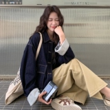深蓝色设计感复古牛仔短外套女2025年春秋季新款韩版百搭显瘦夹克，女装短外套，2C016