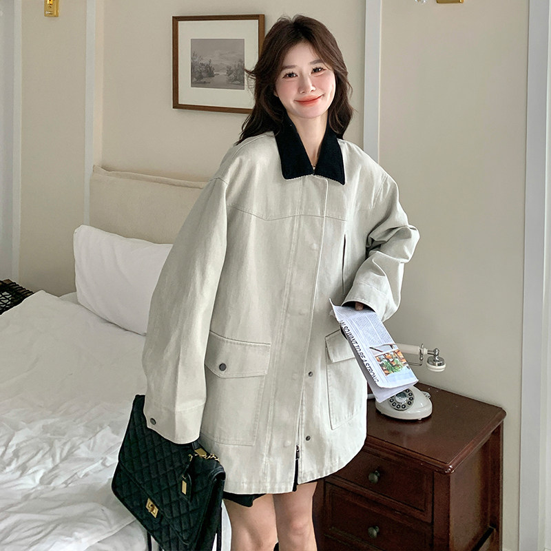新品现货设计感撞色外套甜酷风上衣8080款P155控228,女装短外套,2C139