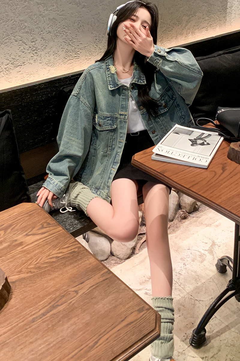 现货：24年春装新款时尚破洞形状牛仔外套2C135-5037P140K198,女装短外套,2C135