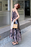 无袖上衣吊带碎花连衣裙两件套女2025夏季新款度假风休闲显瘦套装，女装套装/套裙，2D078