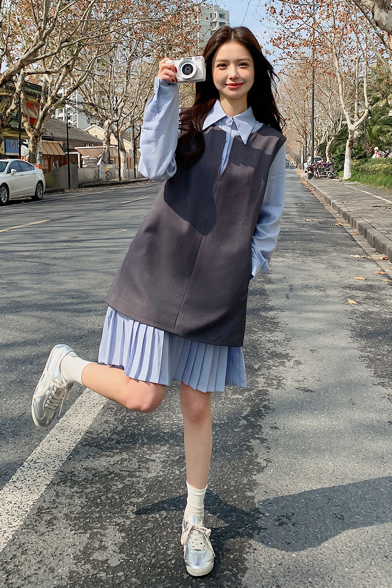 【两件套】衬衫连衣裙两件套2C215-P180-K250,女装套装/套裙,2C215