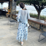 温柔系穿搭镂空针织上衣半身裙套装女春季2026新款绝美减龄两件套，女装套装/套裙，2C159