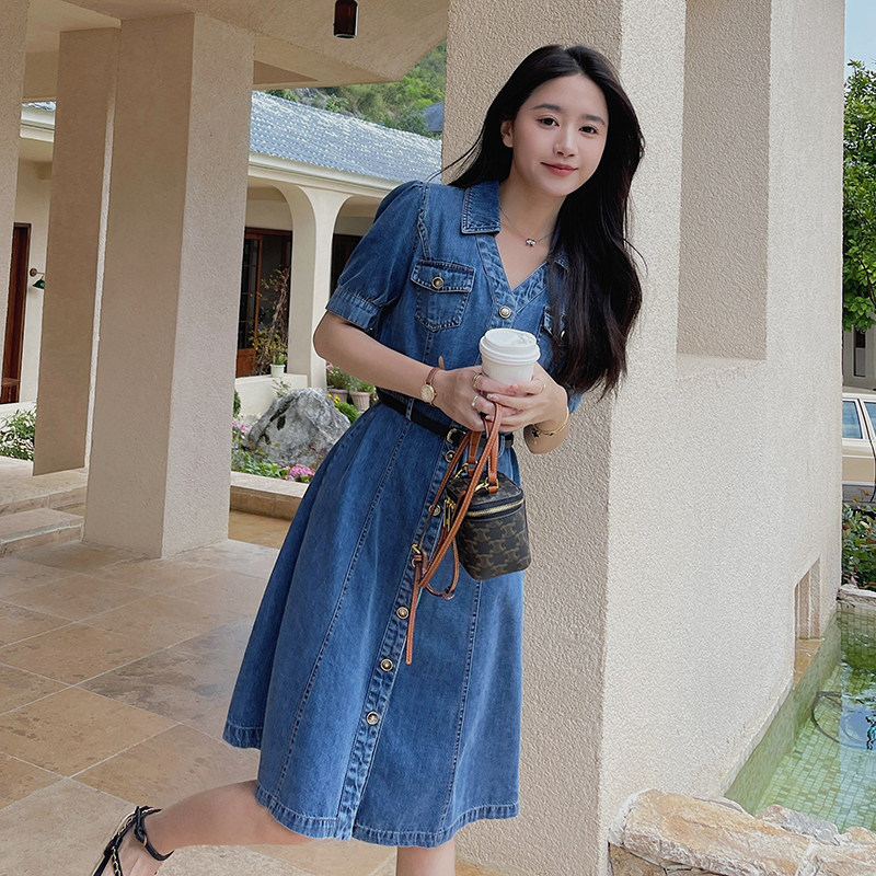[现货】2025年夏季新款女装收腰显瘦牛仔连衣裙,女装连衣裙,2C269