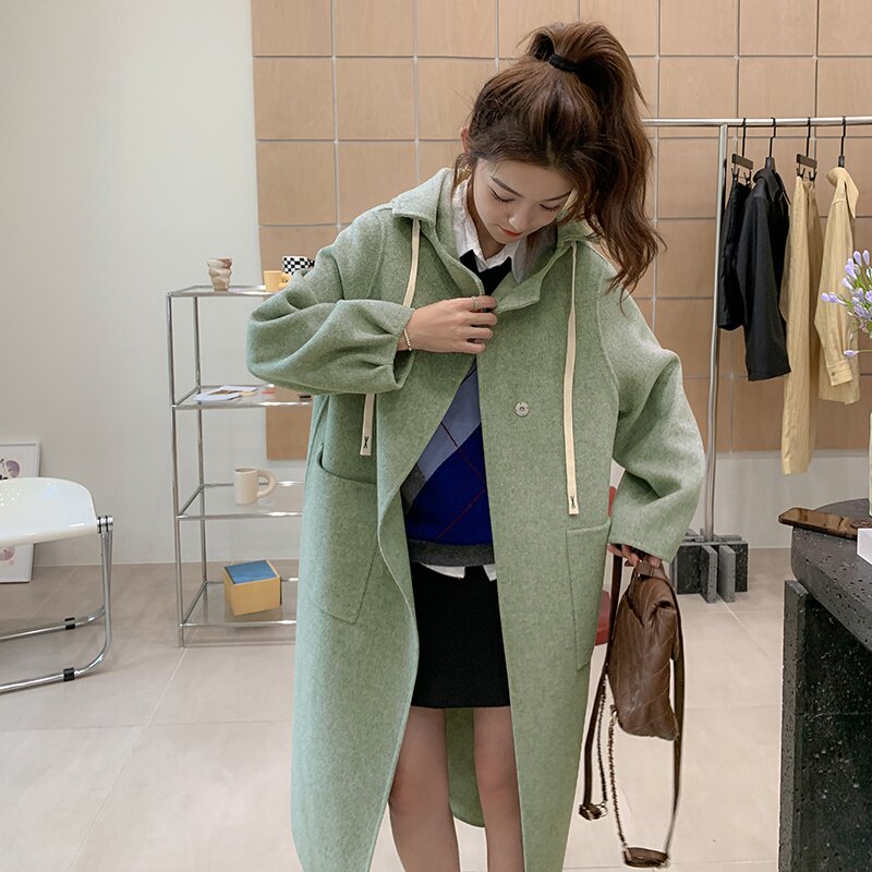 羊驼绒双面妮子连帽大衣561款P275K398,女装毛呢外套,2C333