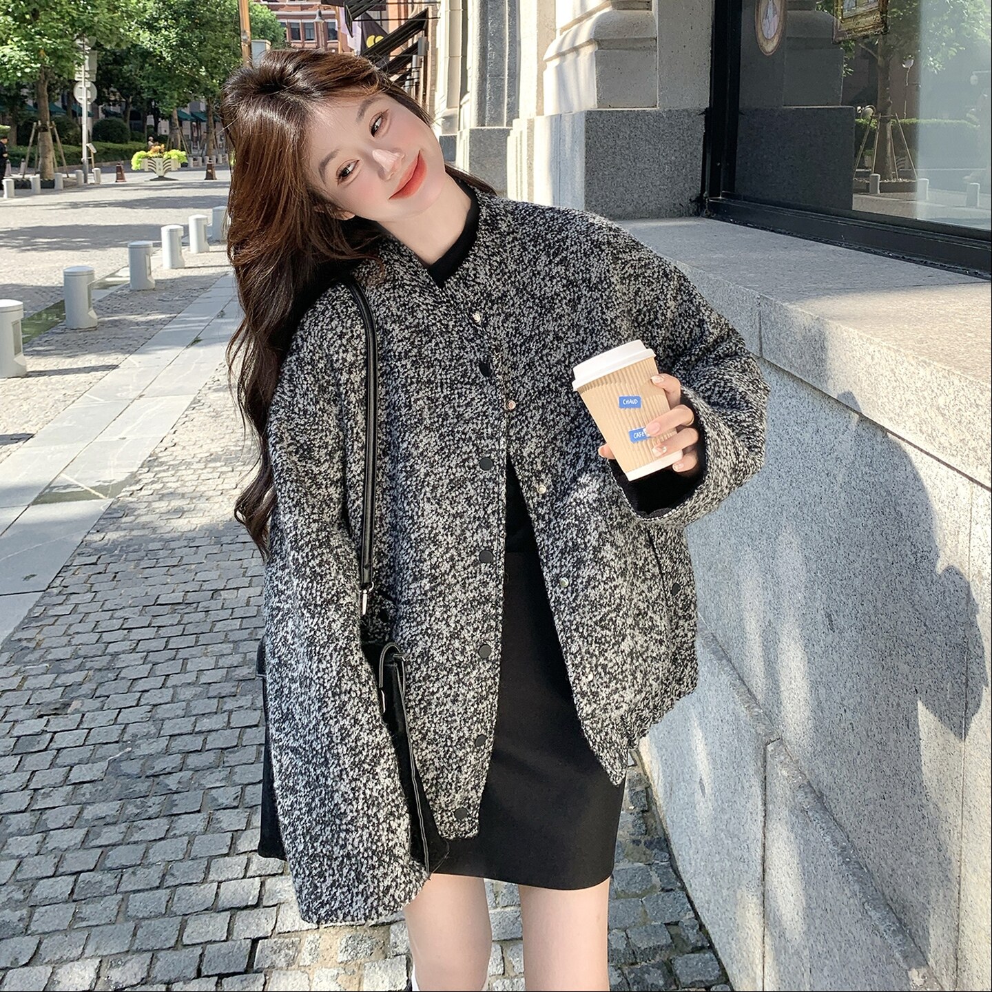 竞品毛呢外套,女装短外套,2B237