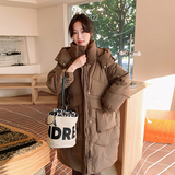 现货：冬装新款设计感要节抽绳长款连帽羽绒服2C135-5021P365K528，女装羽绒服，2C135