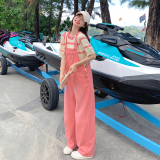 夏装新款-2C177-D-13-P125-K178粉色奶系牛仔背带裤女2025夏季新，女装连体裤，2C177