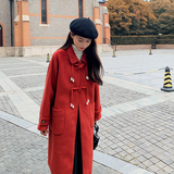 新款现货2025年冬季洋气红色大衣2C098-8952P175K268，女装毛呢外套，2C098