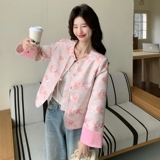 新款！【马上有钱】2026春季风拼色印花短外套C220-P150K248，女装短外套，2C320