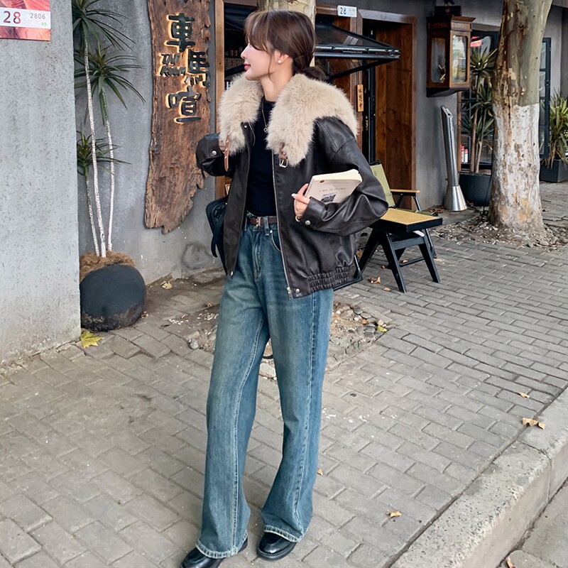 2025冬装皮衣兔毛内胆外套2603P205K299,女装皮草,2C103