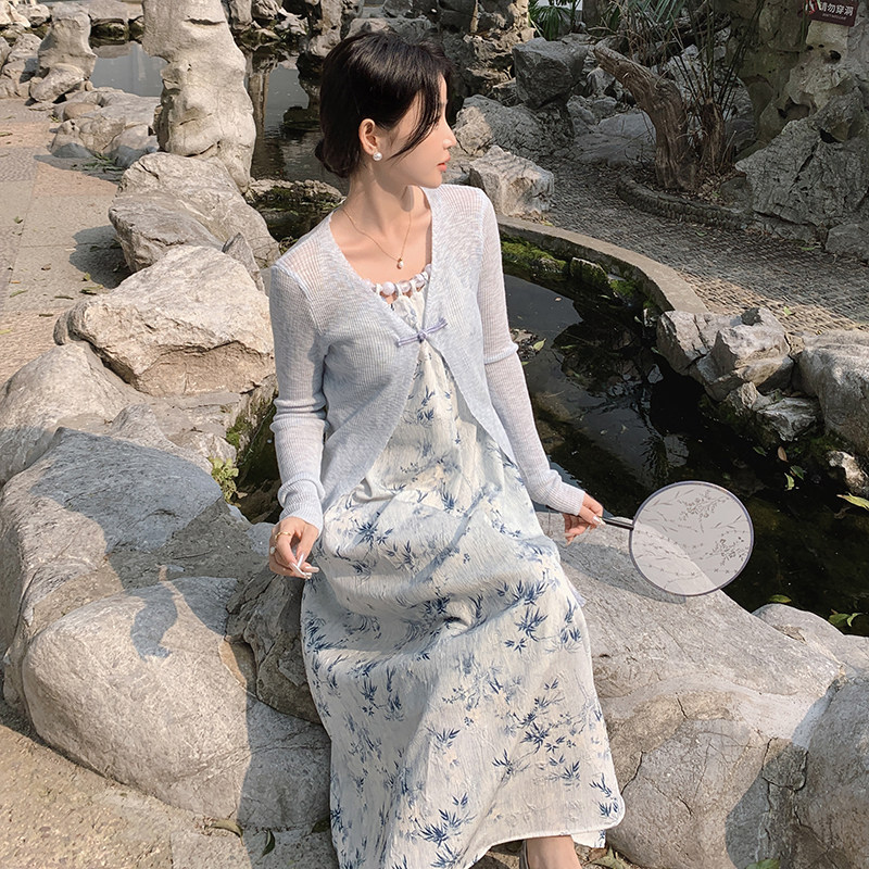 现货【买家秀】夏款吊带裙披肩两件套2C353-8620-p140-K208,女装套装/套裙,2C353