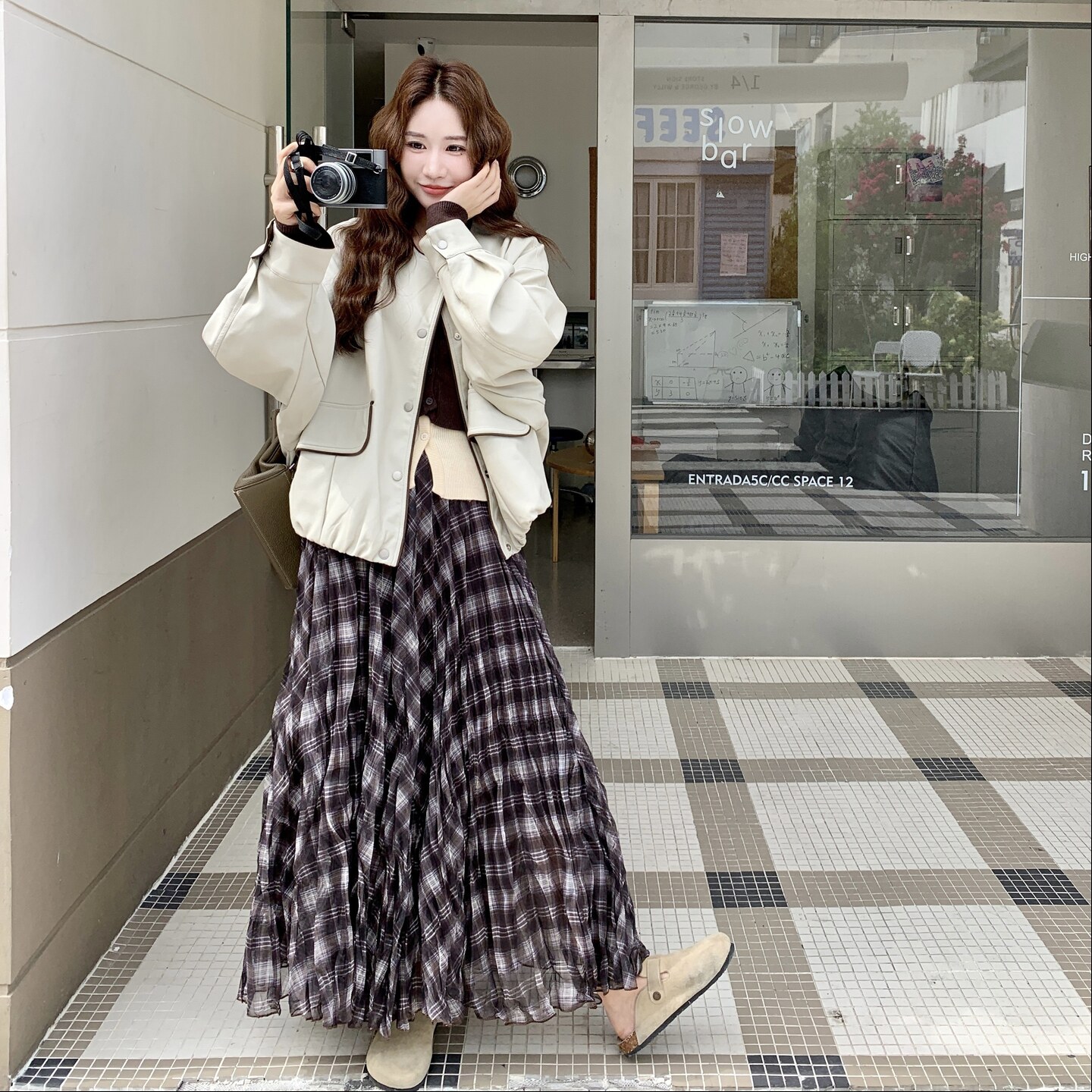 2025秋季新款皮衣拼色圆领RF2C290-6870#-P175-K265,女装皮衣,2C290