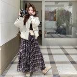 2025秋季新款皮衣拼色圆领RF2C290-6870#-P175-K265，女装皮衣，2C290