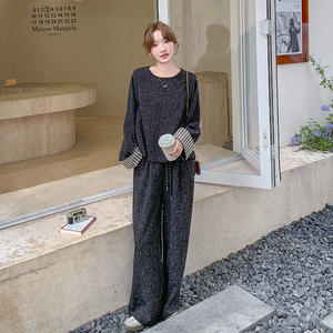 深灰色小香风套装韩系松弛感气质一整套阔腿裤6061P135k198图片