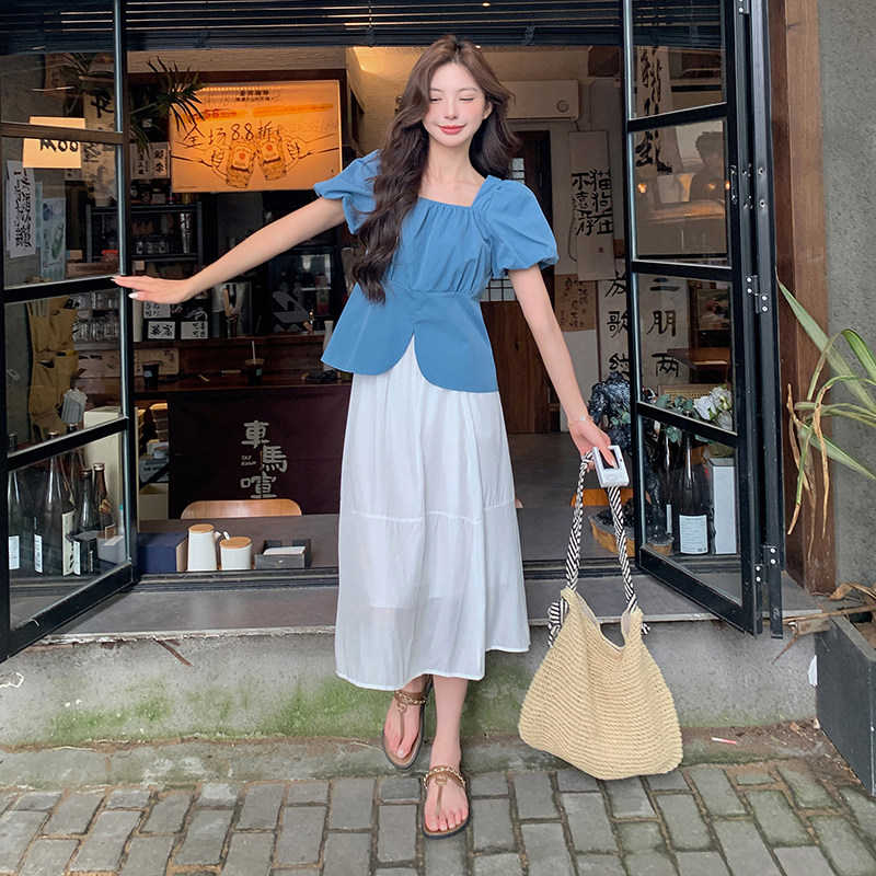 白色吊带连衣裙套装女2025年春秋新款高级感超好看牛仔外套两件套图片