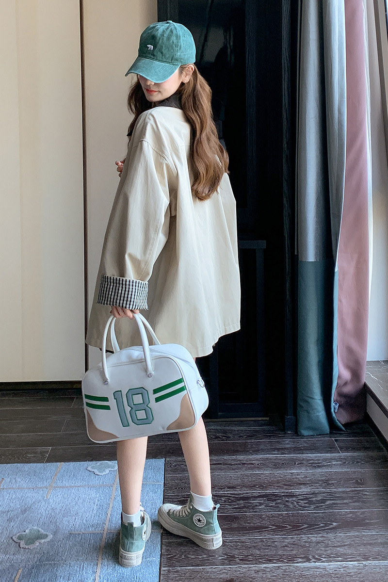 大量现货主推25秋装新款学院风格子宽松慵懒风外套女韩女风衣,女装风衣,衣珂纱朗