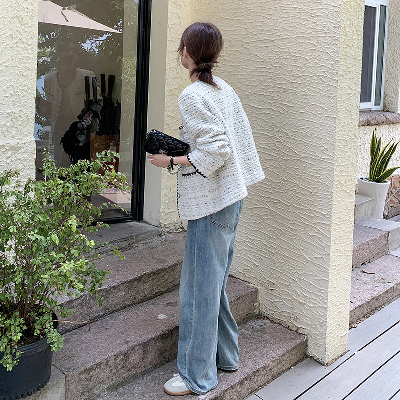 超好看韩系米白色小香风外套女春秋2025年新款名媛高级感气质上衣,女装短外套,2C170