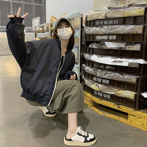 立领拉链短裤棒球服外套男女通用韩版春秋薄款炸街春秋短款时尚图片