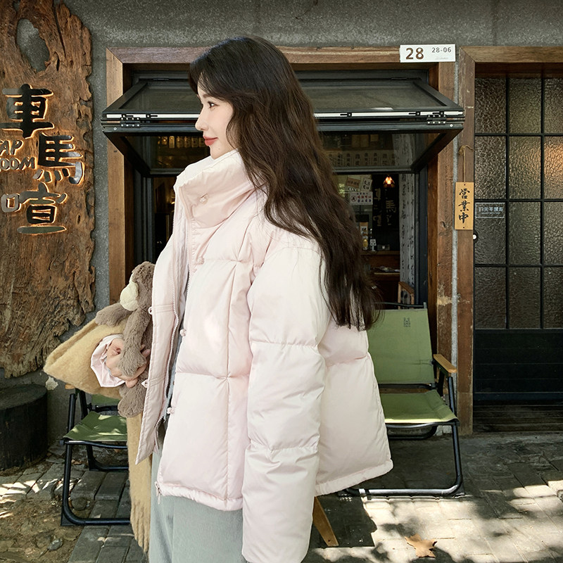 新款！90绒！中式手工盘扣立领短款羽绒服D803-P300K398,女装羽绒服,2C320